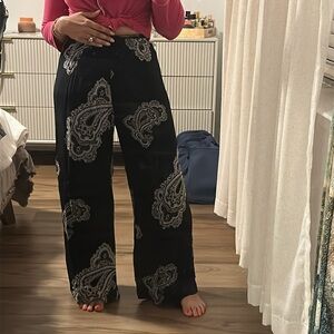 Zimmerman navy paisley wide-leg pants